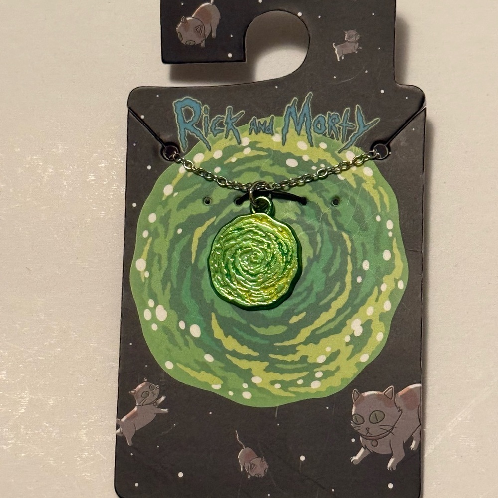 Rick and Morty™  Portal Necklace – Stainless Steel, 18” + 3” Extender - Picture 9 of 9